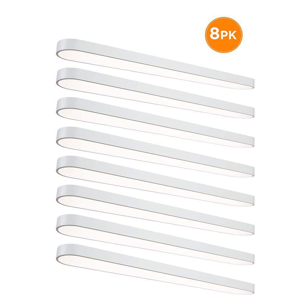 8-Pack 4 ft. x 6 in. LED Flush Mount Ceiling Light, Selectable CCT 2700K-5000K, Dimmable Low Profile 2800LM 40W, White price history on PriceWatchPro