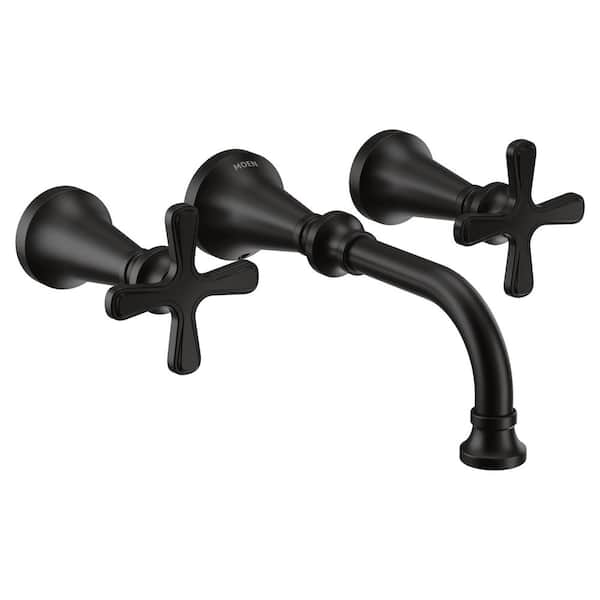 Colinet 2-Handle Wall Mounted Faucet in Matte Black