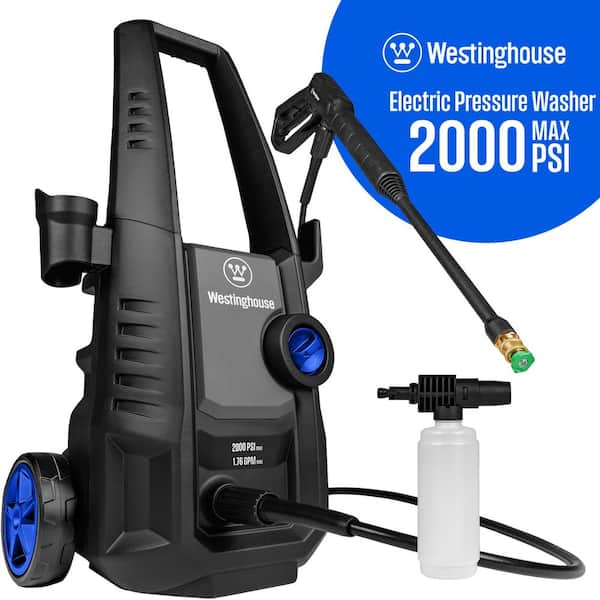 2000 PSI 1.76 GPM Cold Water Electric Powered Pressure Washer with Anti-Tipping Technology and 2 Quick Connect Tips