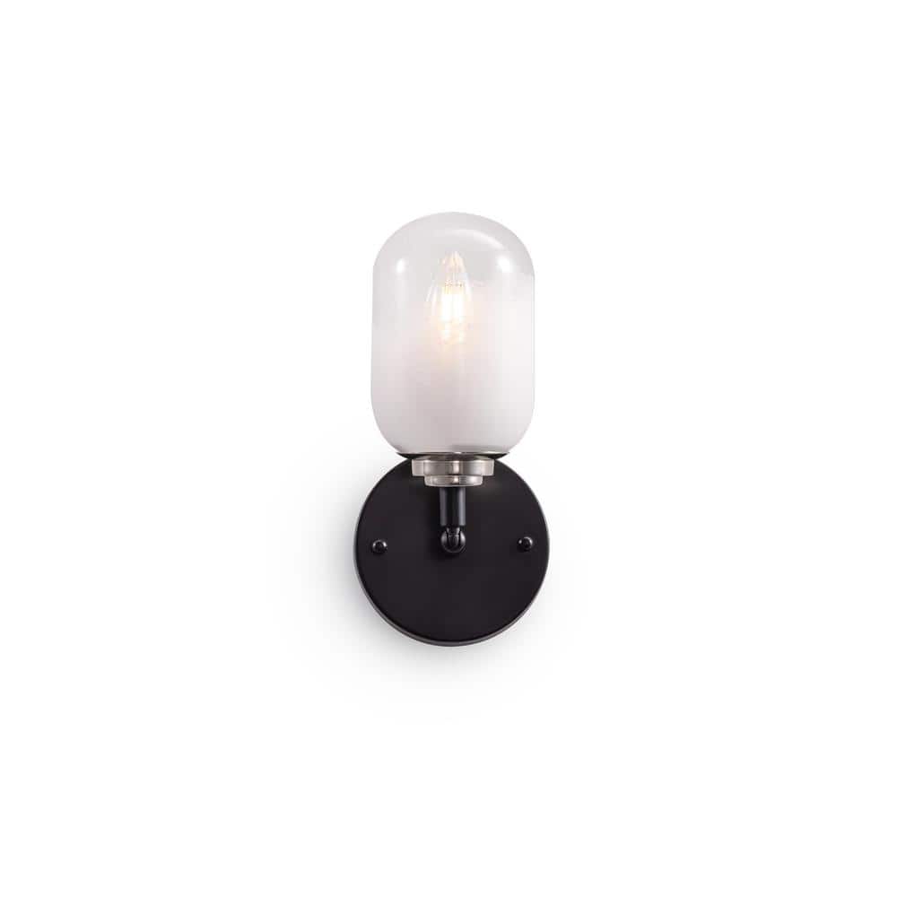 Seren 1-Light Matte Black Wall Sconce - Modern Style Rotatable Wall Lamp with Handmade Glass Shades - 11in W price history on PriceWatchPro