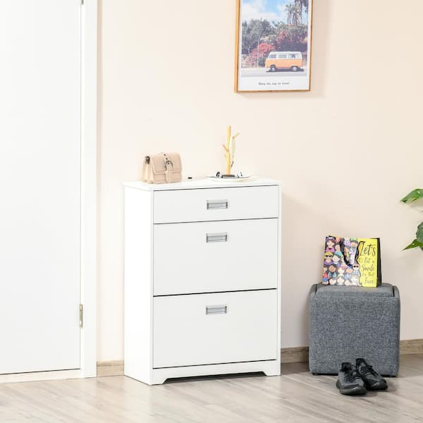 Homcom Trendy Shoe Storage Cabinet With 3 Large Fold-out Drawers & A  Spacious Top Surface For Small Items, Espresso : Target