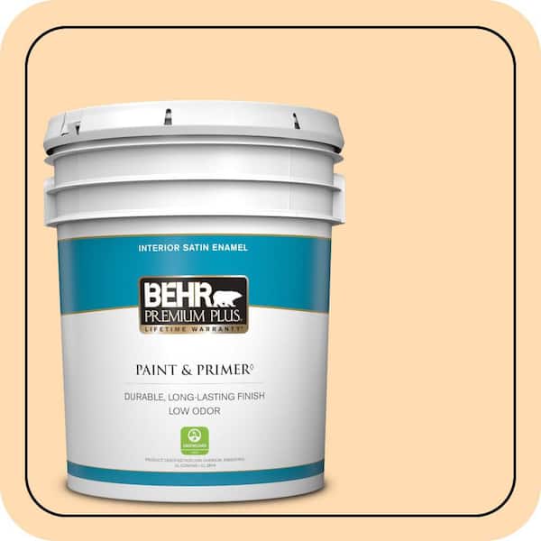 BEHR PREMIUM PLUS 5 gal. #290B-4 Feather Plume Satin Enamel Low Odor Interior Paint & Primer