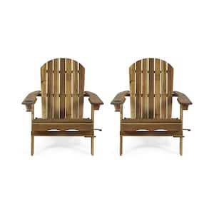 Lissette Natural Foldable Wood Adirondack Chair (2-Pack)