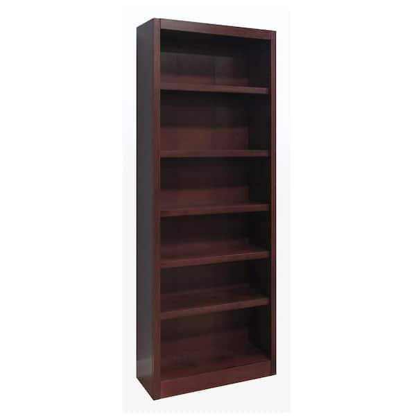 Concepts In Wood 84 in. Cherry Wood 6-shelf Standard Bookcase with Adjustable Shelves