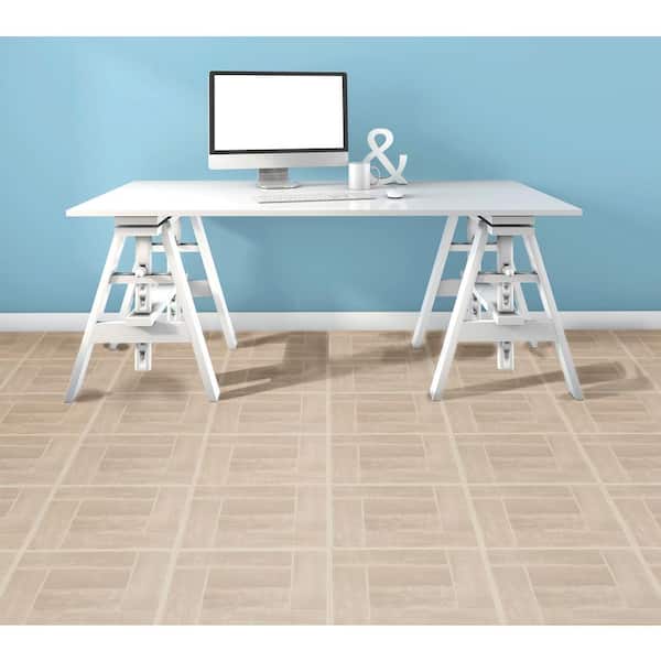 Tivoli Saddlewood 12 in. x 12 in. Peel and Stick Parquet Vinyl Tile (45 sq. ft. / case)