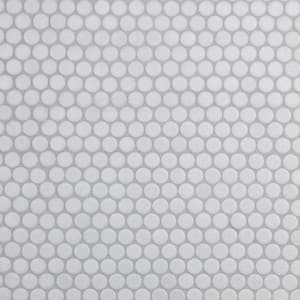 Hudson Penny Round Crystalline White 12 in. x 12-5/8 in. Porcelain Mosaic Tile (10.7 sq. ft./Case)