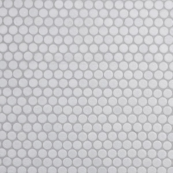 Merola Tile Hudson Penny Round Crystalline White 12 in. x 12-5/8 in. Porcelain Mosaic Tile (10.7 sq. ft./Case)