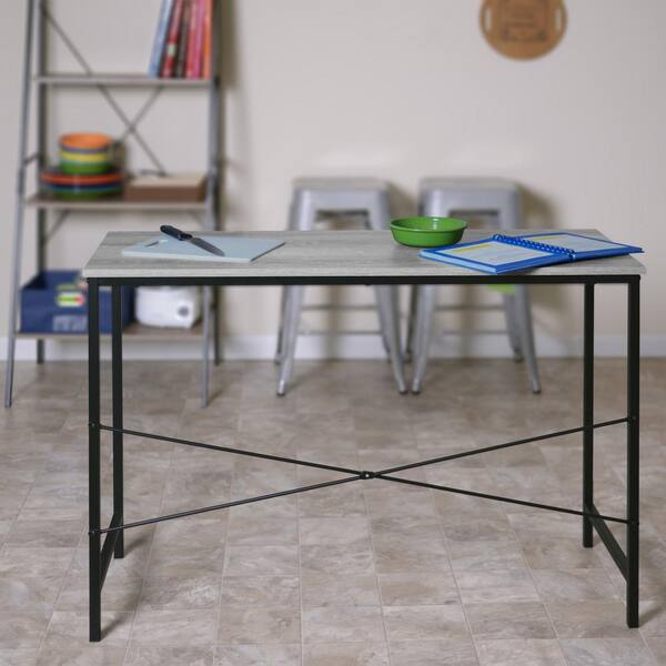 Niche Ferox 43 In W Weathered Grey And Black Writing Desk Shell Hdnfds4318wg The Home Depot