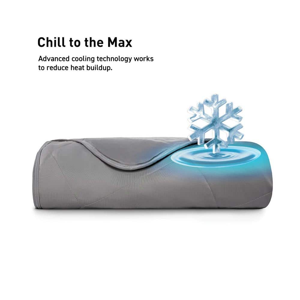 Queen Size Gray Dual-Sided Cooling Blanket with Moisture-Wicking Fabric