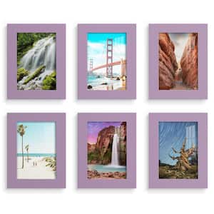 Modern 3.5 in. x 5 in. Violet Picture Frame (Set of 6)