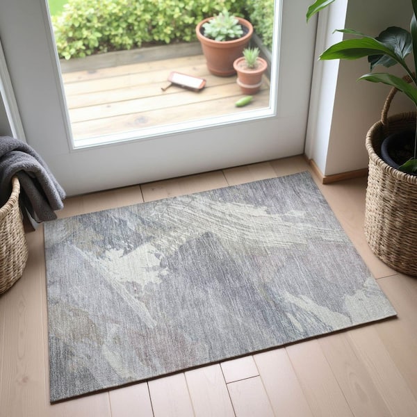 Mayfield Premium Machine Washable Abstract AMF1511 Putty 2 ft. x 3 ft. Area Rug