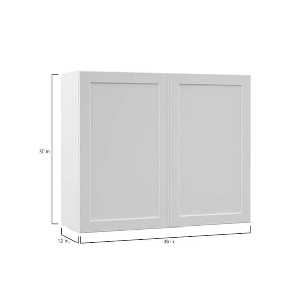 Hampton Bay Designer Series Melvern Assembled 36x30x12 in. Wall Open Shelf Kitchen Cabinet in White