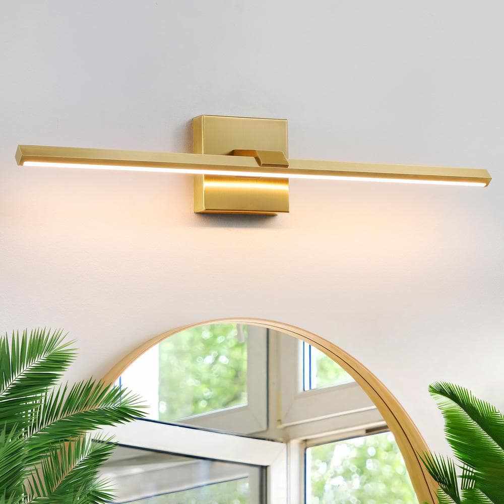 24 in. 1-Light Modern Gold LED Vanity Light Bar 18-Watt Dimmable Wall Sconce Bathroom Light Fixture w/ 3500K Warm Light price history on PriceWatchPro