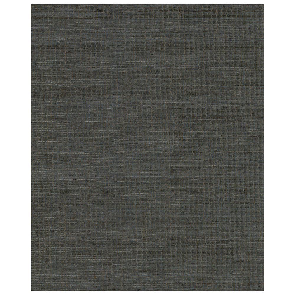 Gray and Black Grasscloth Removable Wallpaper