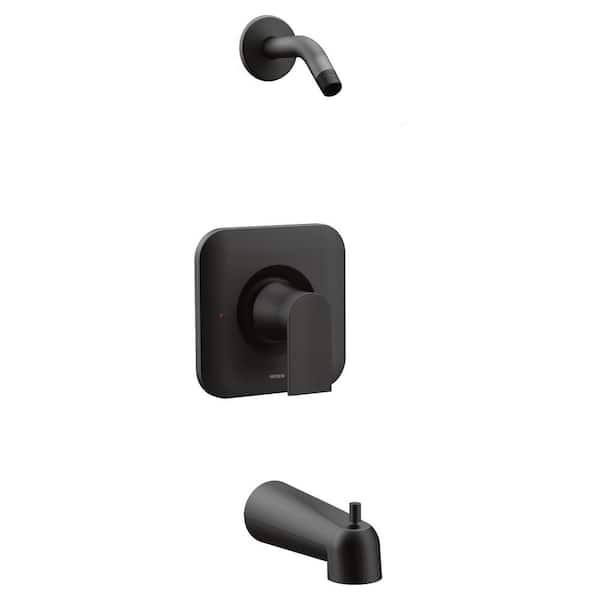 MOEN Genta LX 1-Handle Tub and Shower Trim Kit in Matte Black (Valve ...