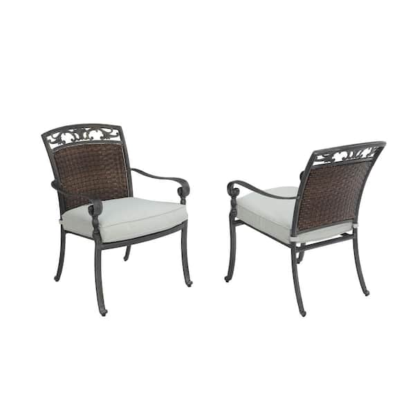 Home Decorators Collection Wilshire Heights 5-Piece Cushioned Cast and Woven Back All Aluminum Outdoor Dining Set with SunBrella Cushion (Box-1)