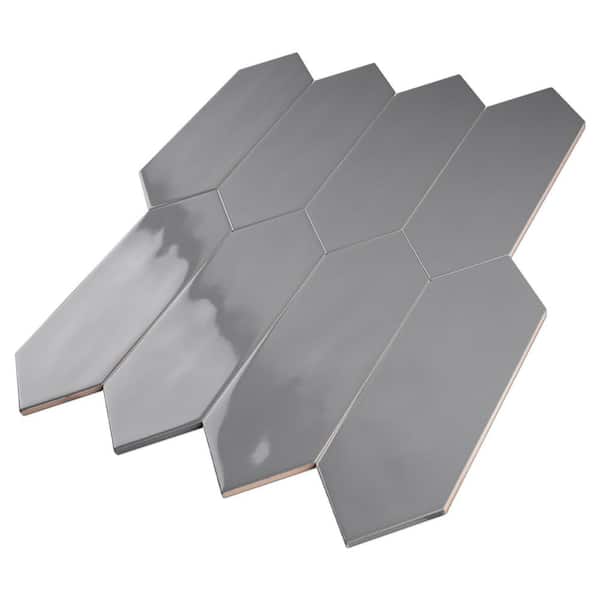 MOLOVO Taylor Gray 3.94 in. X 11.81 in. Polished Ceramic Picket