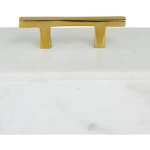 Rectangle Marble Box with Gold Handle (Set of 3)