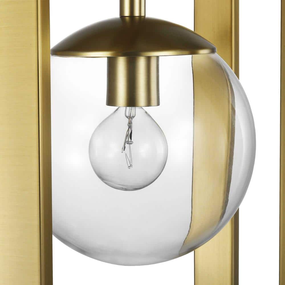 Luxe Globe Pendant Light in Brushed Bronze with Clear Glass
