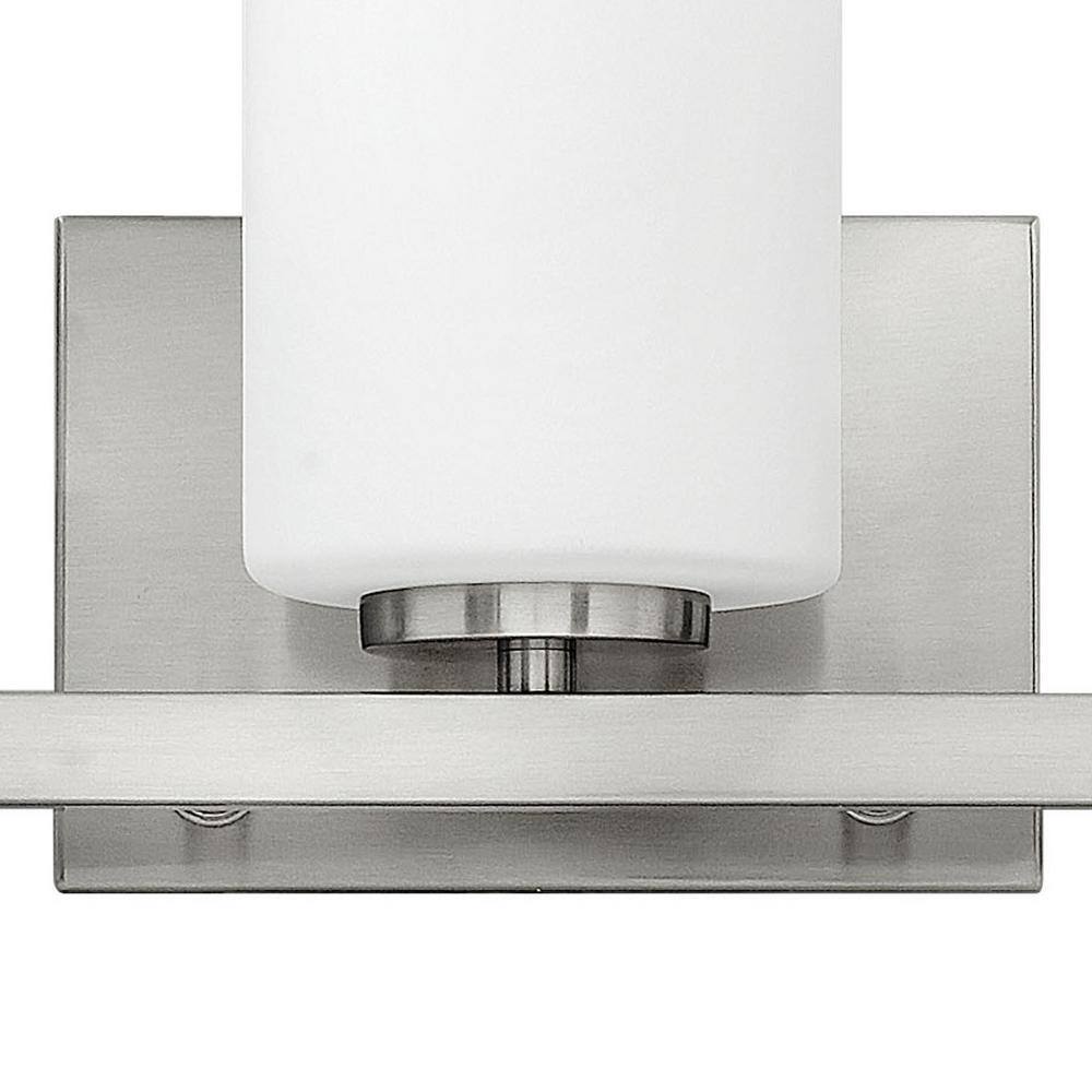 Brushed Nickel 3-Light Dimmable Vanity Fixture with Etched Opal Glass Shades
