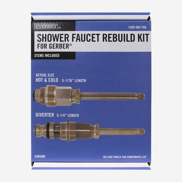 3-Handle Shower Valve Rebuild Kit with 2-Piece Escutcheon for Gerber Tub/Shower Faucets Replaces 87-215