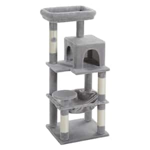 45.7 in. Cat Tree for Indoor Cats, 5-Level Cat Tower for Large Cats with Metal Frame in Grey