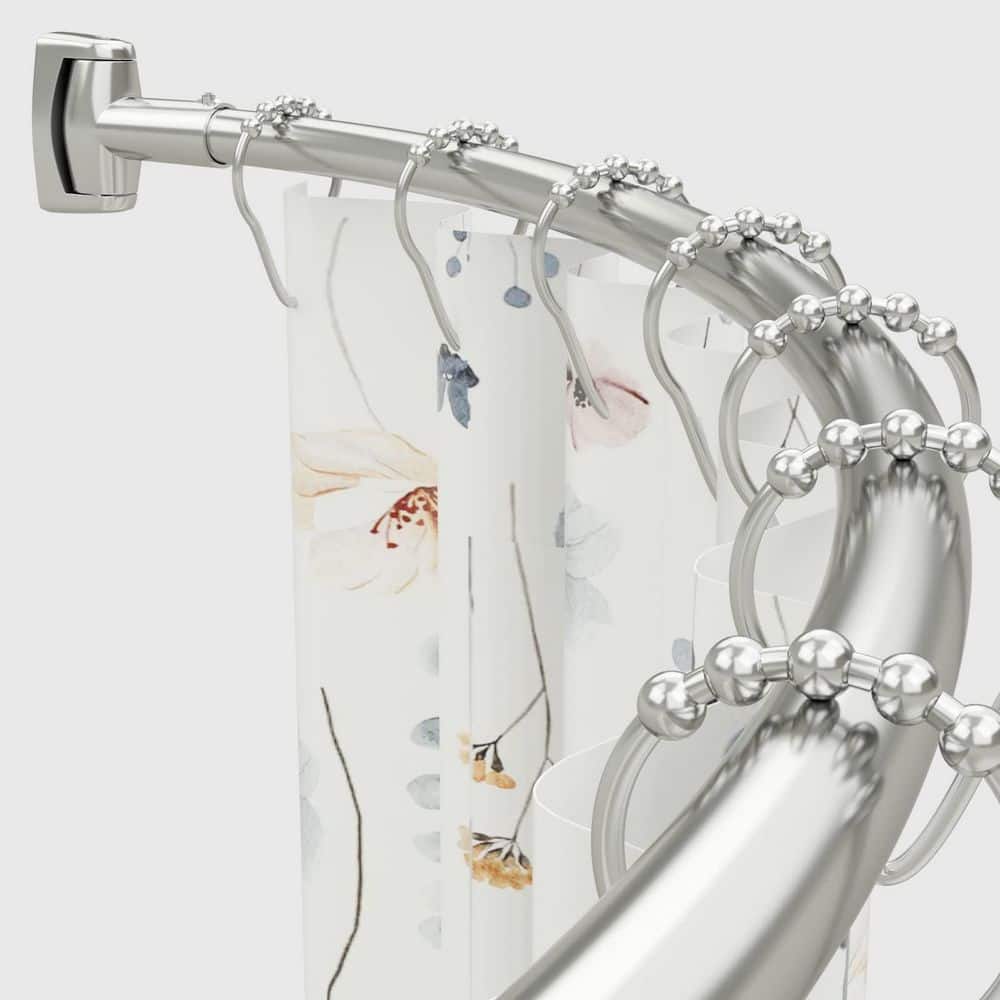 Adjustable Stainless Steel Curved Shower Rod in Nickel, 72 inches Extra Wide Shower Curtain Rod for Bathroom price history on PriceWatchPro
