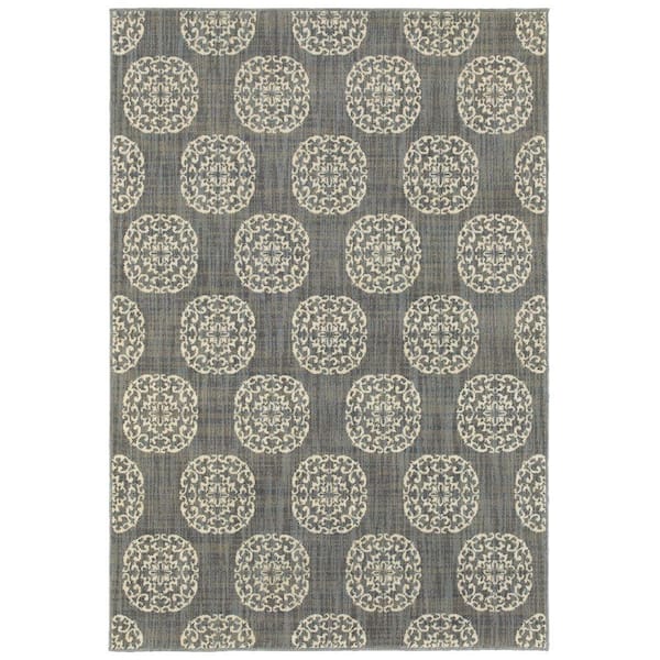 Home Decorators Collection Essex Medallion Gray 4 ft. x 6 ft. Area Rug