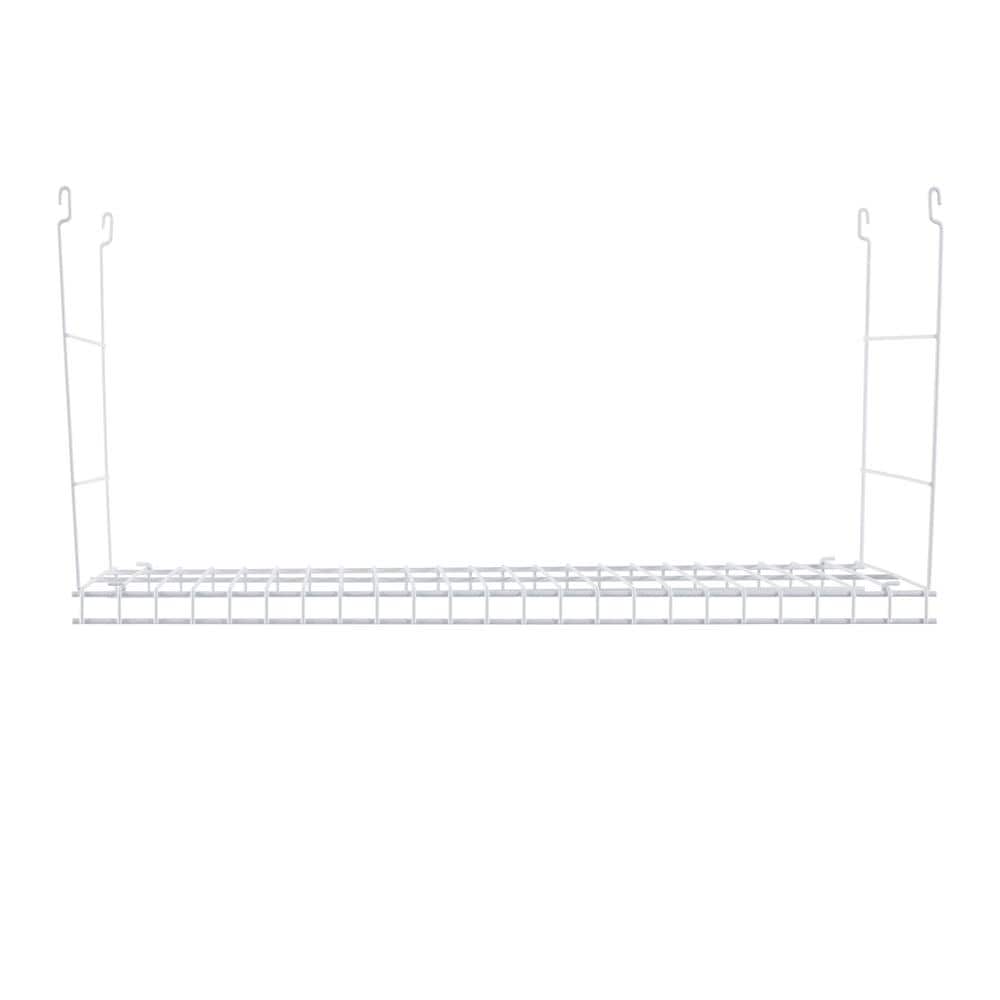 24-Inch White Steel Wire Hanging Storage Shelf, 2 Pack