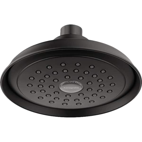 Hansgrohe Joleena 1-Spray Patterns 1.75 GPM 6 in. Wall Mount Fixed Shower Head in Matte Black