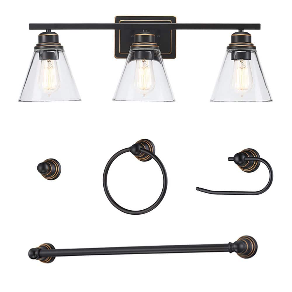 Hukoro 26 3-Light with Oil Rubbed Bronze Vanity Light and