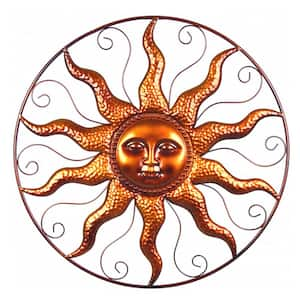 25 in. Steel Bronze Sun Decorative Wall Art