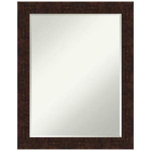 William Mottled Bronze Narrow 22 in. x 28 in. Petite Bevel Classic Rectangle Framed Wall Mirror in Bronze