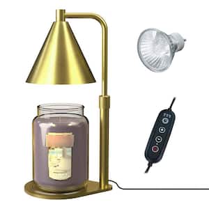9.5 in. Gold Bronze Metal Candle Melting Lamp, Table Lamp, Dimmable, Height Adjustable, Bulb Included
