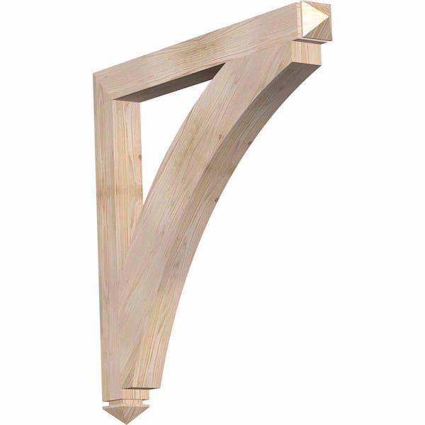 Ekena Millwork 3.5 in. x 38 in. x 38 in. Douglas Fir Thorton Arts and Crafts Smooth Bracket