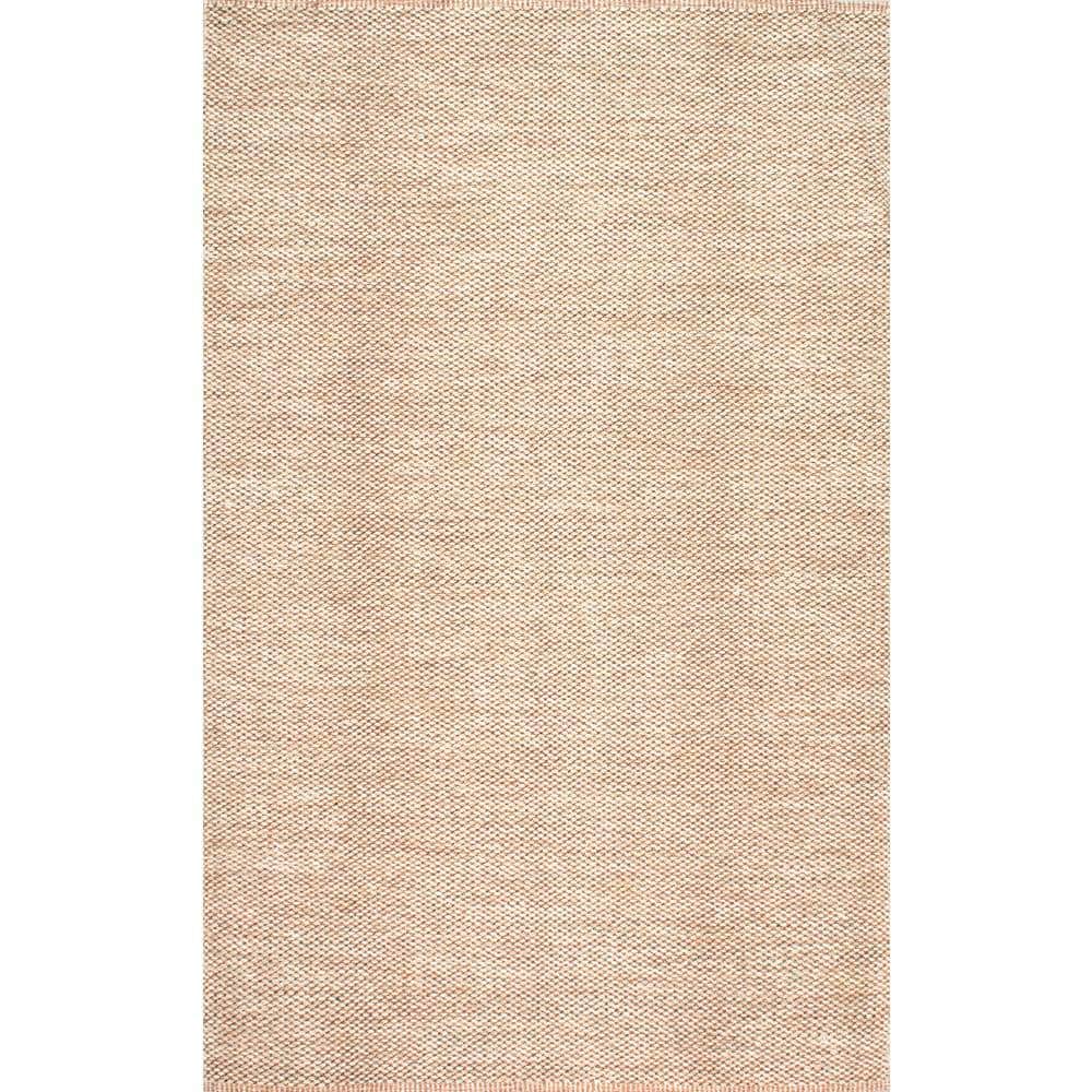 Beige 6' x 9' Handmade Cotton Flat Woven Area Rug
