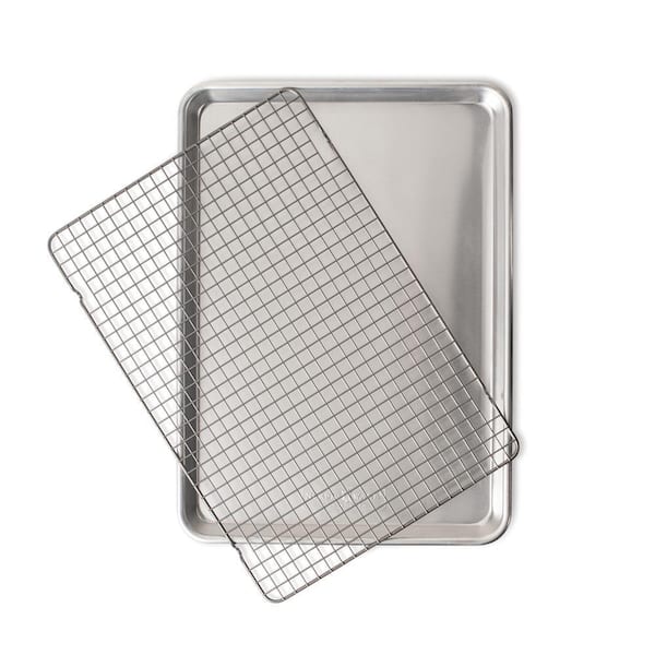 12 in W. Naturals Aluminum Bakeware Quarter Sheet with Oven-Safe Grid