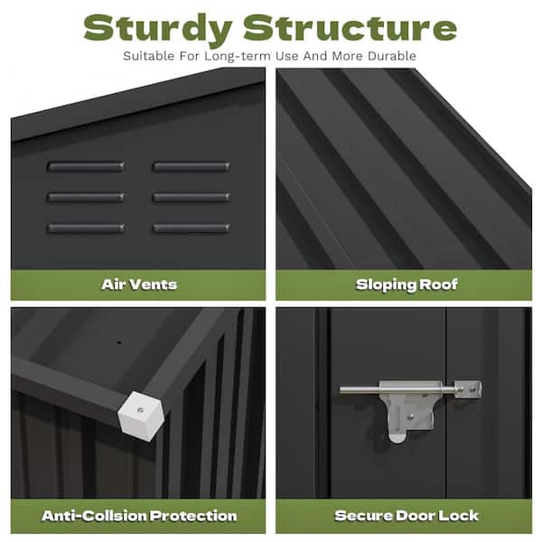 Patiowell 8 ft. W x 4 ft. D Outdoor Storage Shed, Lean to Storage