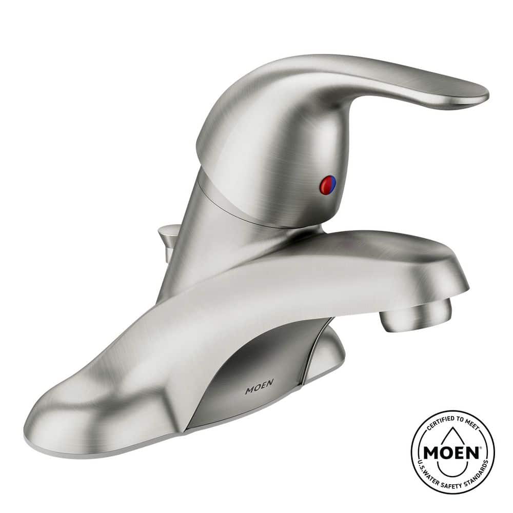 Adler 4 in. Centerset Single-Handle Low-Arc Bathroom Faucet in Spot Resist Brushed Nickel price history on PriceWatchPro