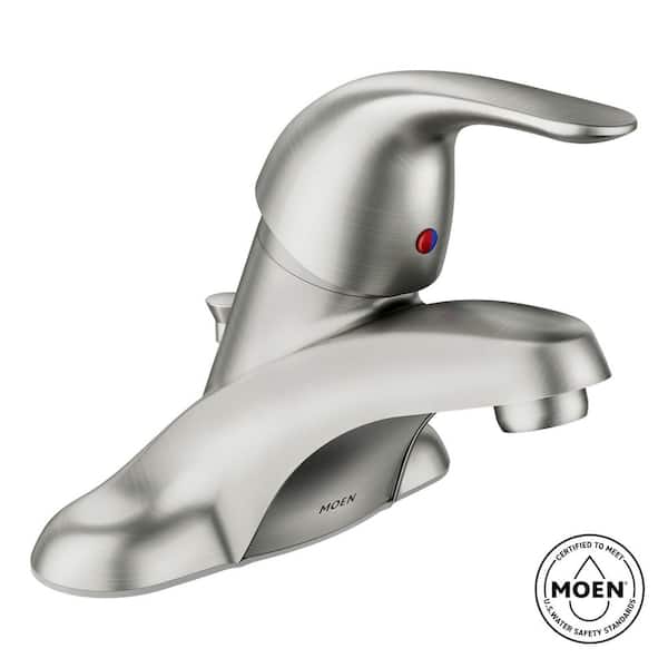 Adler 4 in. Centerset Single-Handle Low-Arc Bathroom Faucet in Spot Resist Brushed Nickel