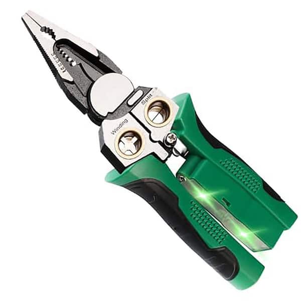 8 in 1 Multifunction Wire Stripper and Cutting Pliers with Voltage Tester Ergonomic Handle Yellow Electrician Tool