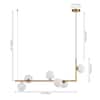 RRTYO Herculaneum 6-Light Brass Mid-Century Modern Linear Bubble Chandelier with Opal Globe Glass Shade for Kitchen Island 81010000042438