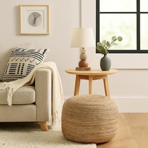 Benjara Multicolor Fabric Square Handwoven Pouf with Zipper