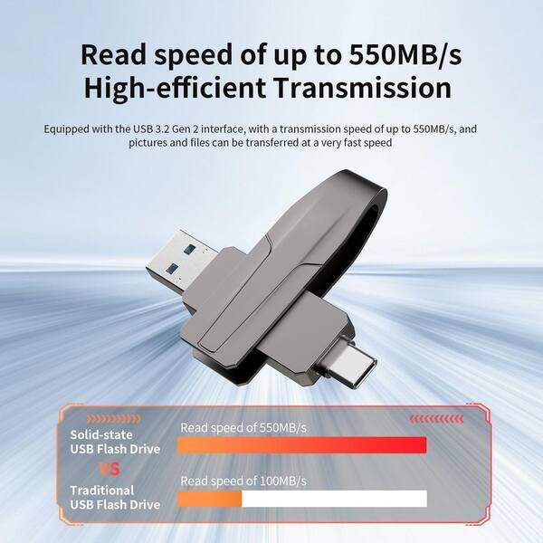 Yichuhaoxi - USB 3.2 Portable External USB Solid State Drive Black 1-Pack with Security Protection for Data Storage