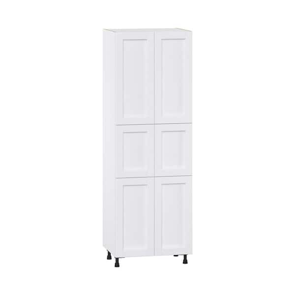 J COLLECTION Mancos Bright White Shaker Assembled Pantry Kitchen Cabinet (30 in. W x 89.5 in. H x 24 in. D)