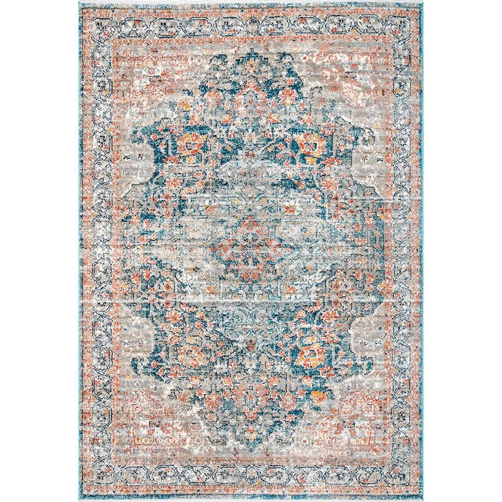 Georgia Impassioned Medallion Blue 8 ft. x 10 ft. Area Rug -  nuLOOM, KKDL05A-8010