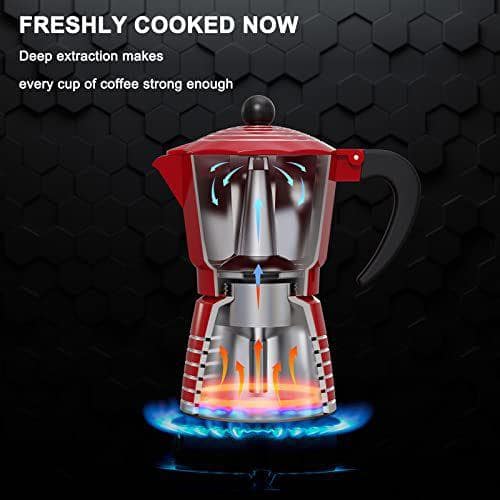 Electric Stove Espresso Maker Moka Pot 6 Cups Percolator Coffee