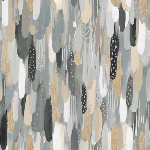 RoomMates EttaVee Neutral Brushstroke Matte Vinyl Peel and Stick Wallpaper 30.75 sq. ft.