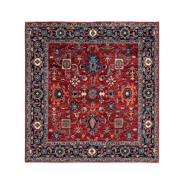 Solo Rugs Serapi One-of-a-Kind Traditional Orange 6 ft. x 6 ft. Hand Knotted Tribal Area Rug