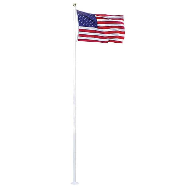 Annin Flagmakers 20 ft. White Fiberglass Flagpole with 4 ft. x 6 ft. U.S. Flag